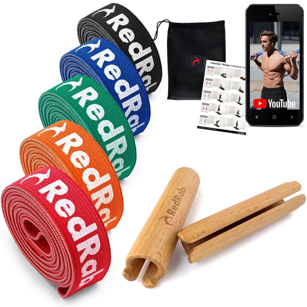 Resistance Bands 5er Set Mit Nachhaltigen Holzgriffen